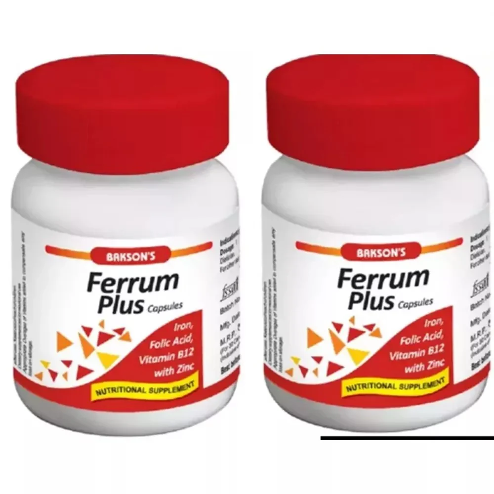 Bakson Ferrum Plus Capsules (30caps, Pack of 2)