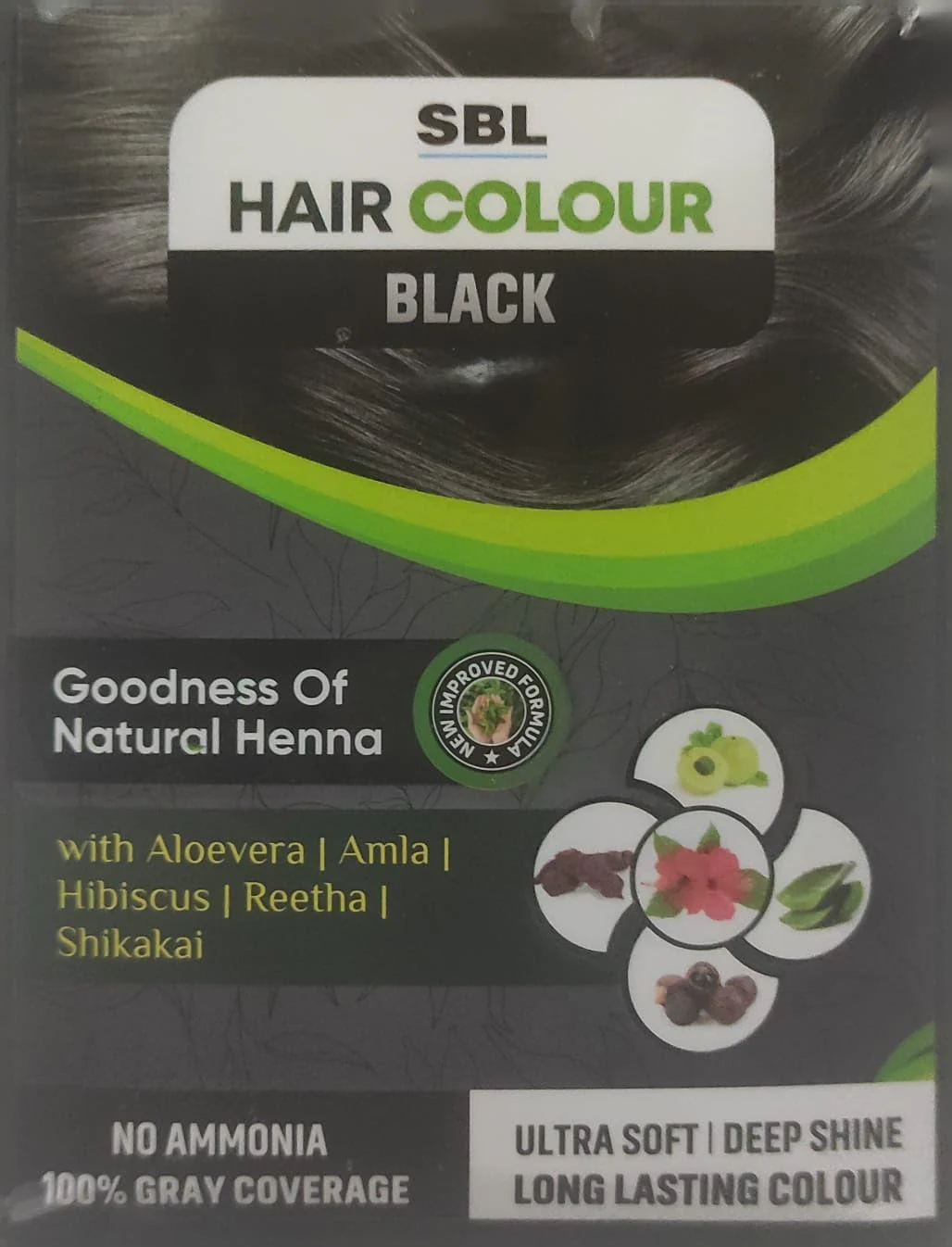 SBL Hair Colour Powder, 330g (Pack of 12) - Black