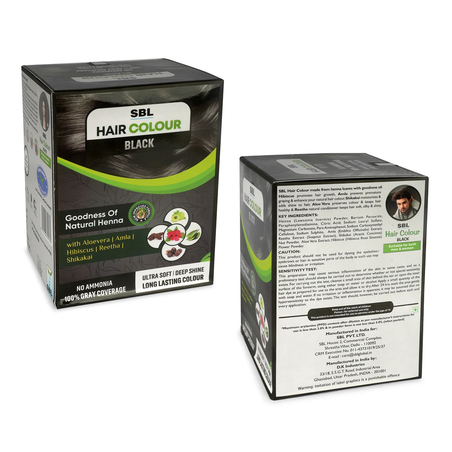 SBL Hair Colour Powder 330g (Pack of 12) - Black