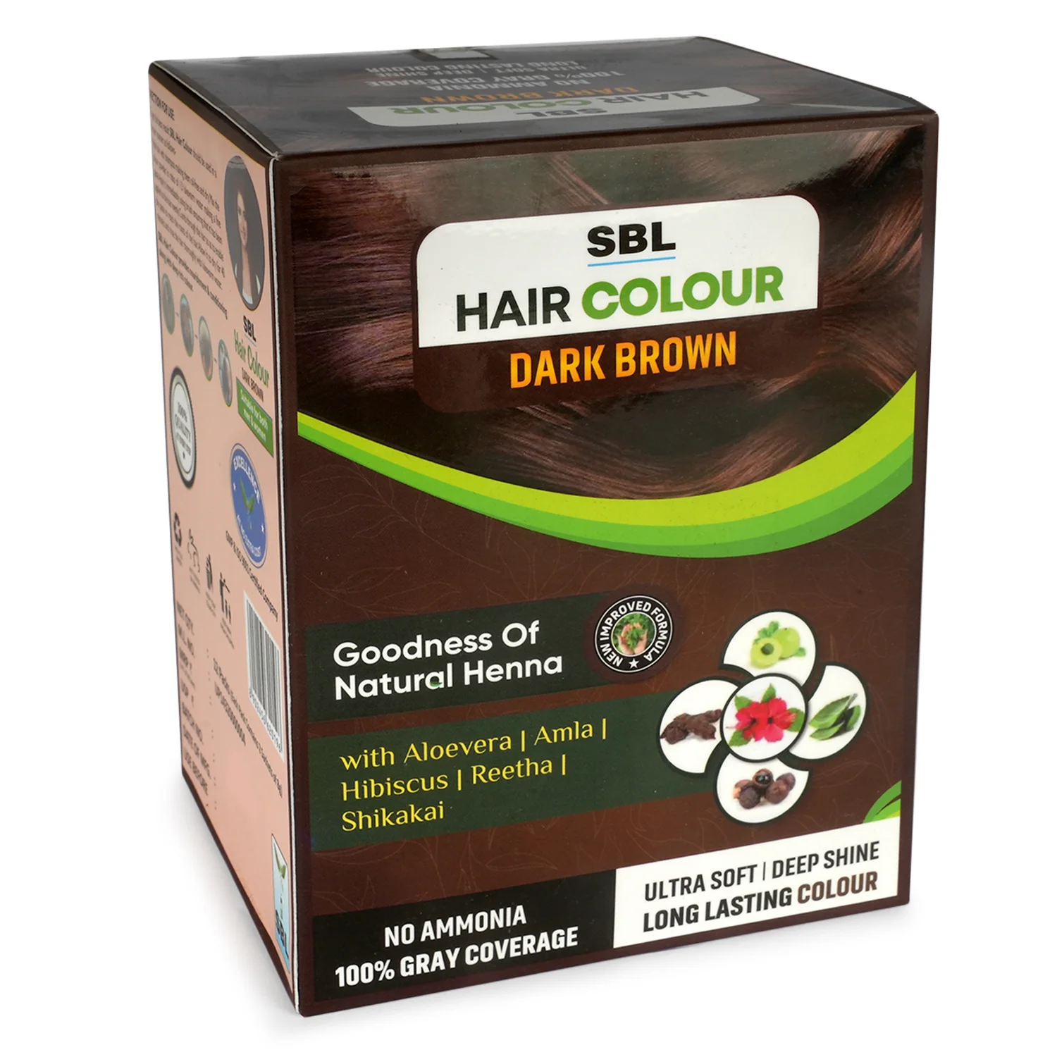 SBL Hair Colour Powder  330g (Pack of 12) - Dark Brown